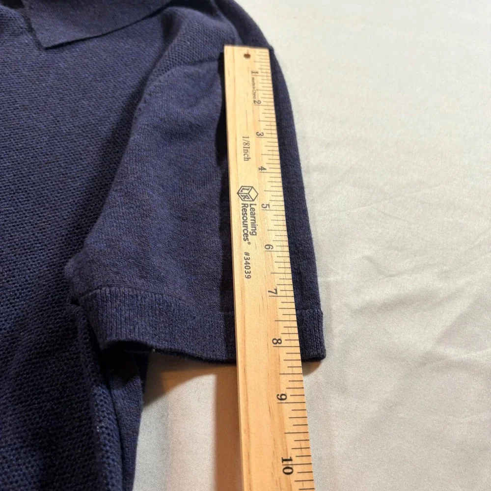 Banana Republic Polo Shirt Mens Small Navy Blue Supima Cotton Knit Short Sleeve